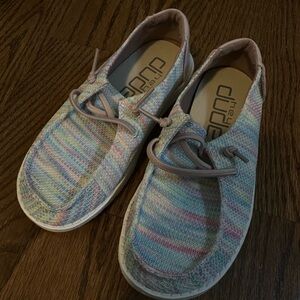 Hey Dude Kids' Pastel Rainbow Boat Shoes